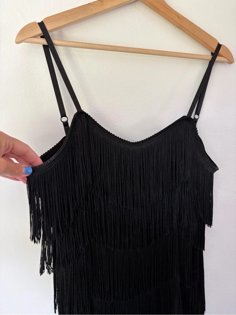 Cheryl Creations Black Tiered Fringe Flapper‎ Mini Dress Size XL